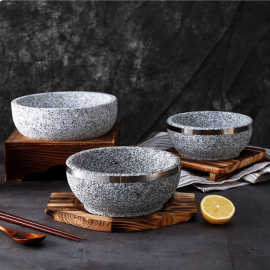 天然石锅石碗包邮韩国料理防干烧韩式石碗耐高温石锅拌饭适用