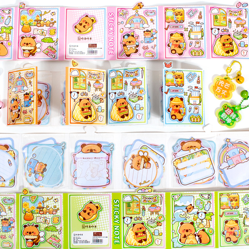 Capi Bell 40% de descuento en notas adhesivas Bolsa ziplock de alto valor Libro de visitas portátil Papel de notas rasgable Papelería para estudiantes de primaria