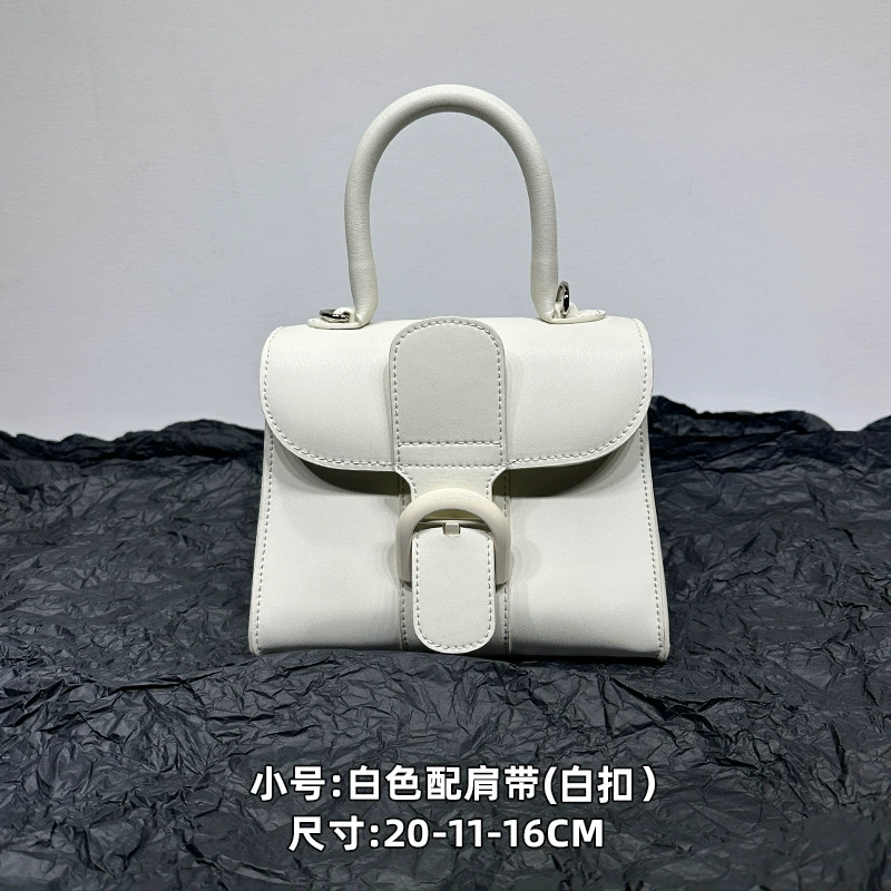 Новая Snow White Brilliant Color Block Box Leather Horseshoe Buckle Crossbody Bag Hood Class Horizontal Handbag