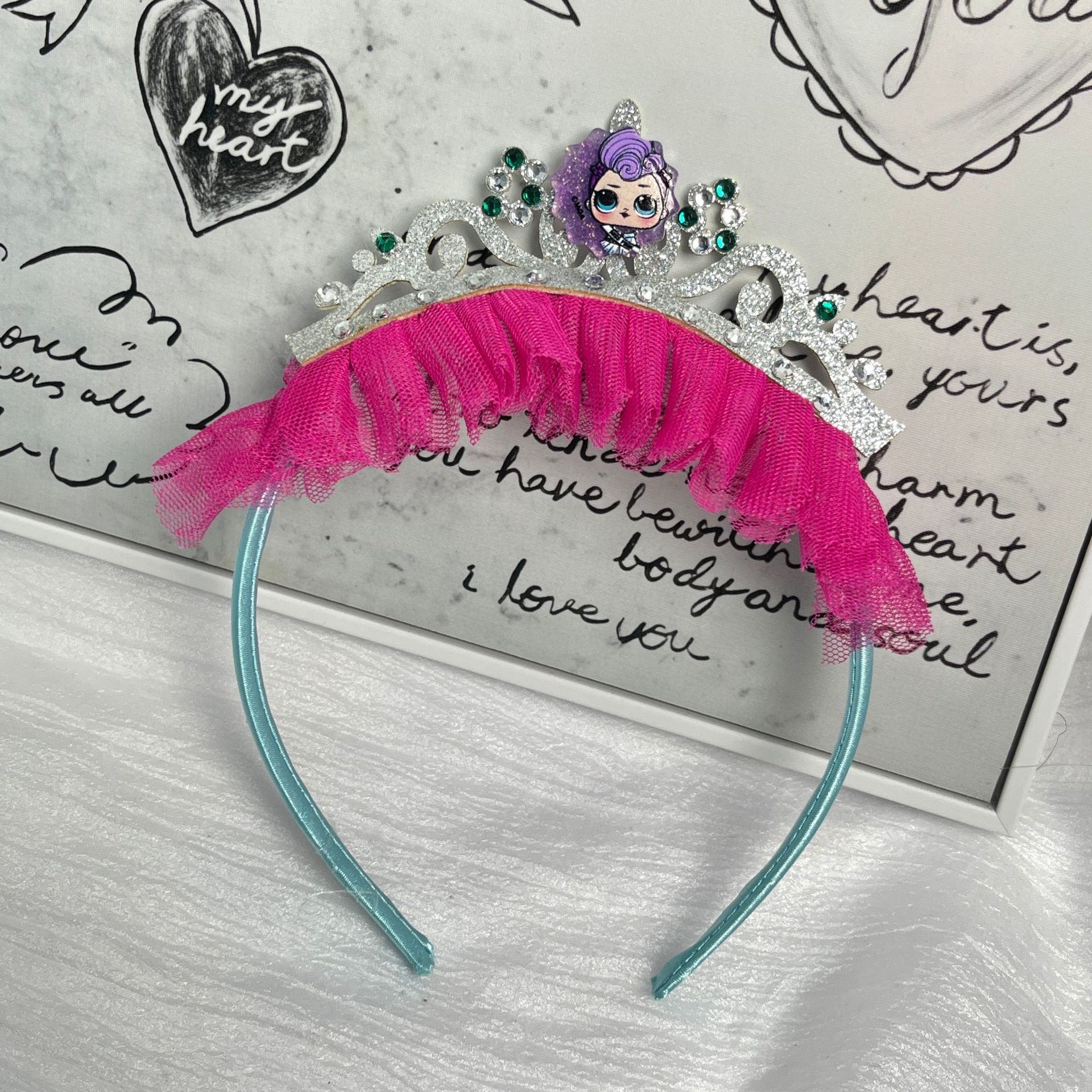 Princesa pareja peluca infantil princesa roljuegos de cabello bandas accesorios de ropa para niñas peluca trenzada corona