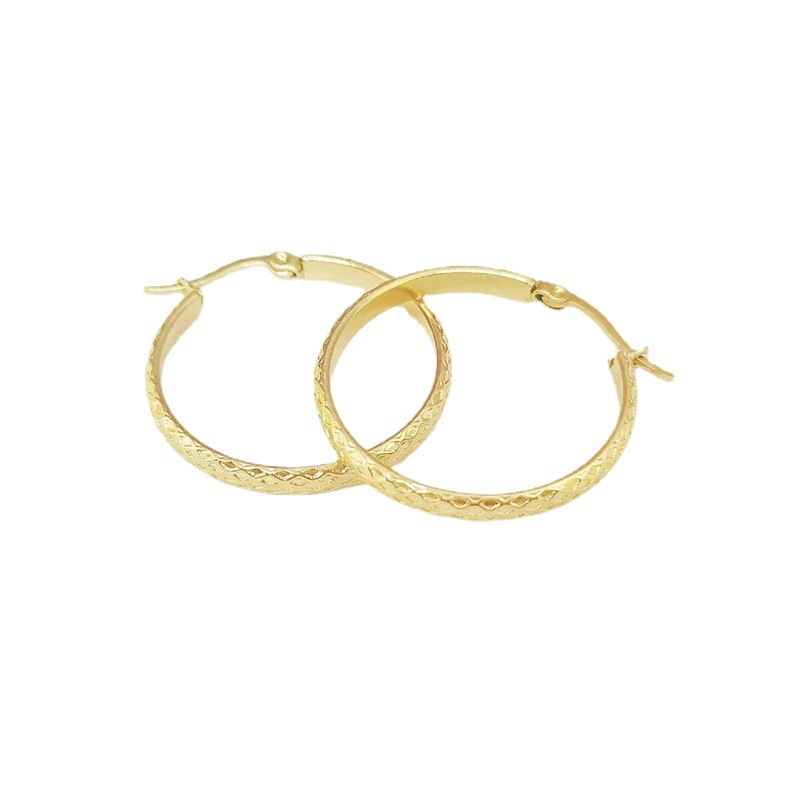 1 Pair Simple Style Streetwear Solid Color Plating Stainless Steel Hoop Earrings display picture 6