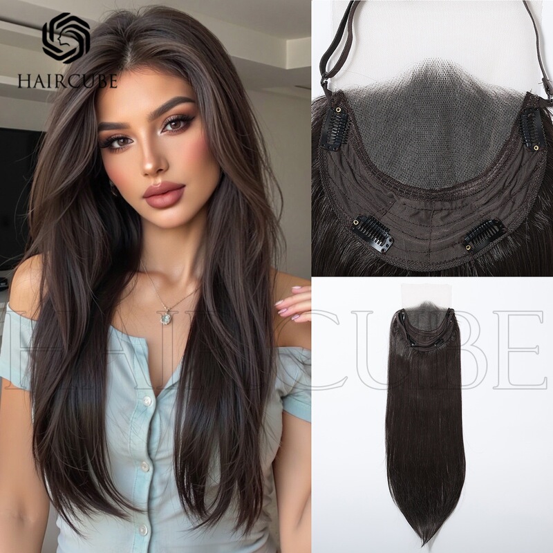 One-Piece Long Straight Wig Hair Extensions to Increase Hair Volume, Lace Natural Black Elegant Breathable Wig Block Manufacturer