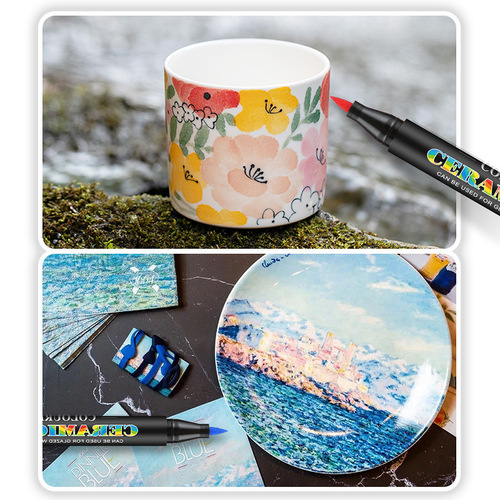 GN6650 ceramic DIY hand-painted water chalk soft pen marker creative glass hand-painted requires oven drying