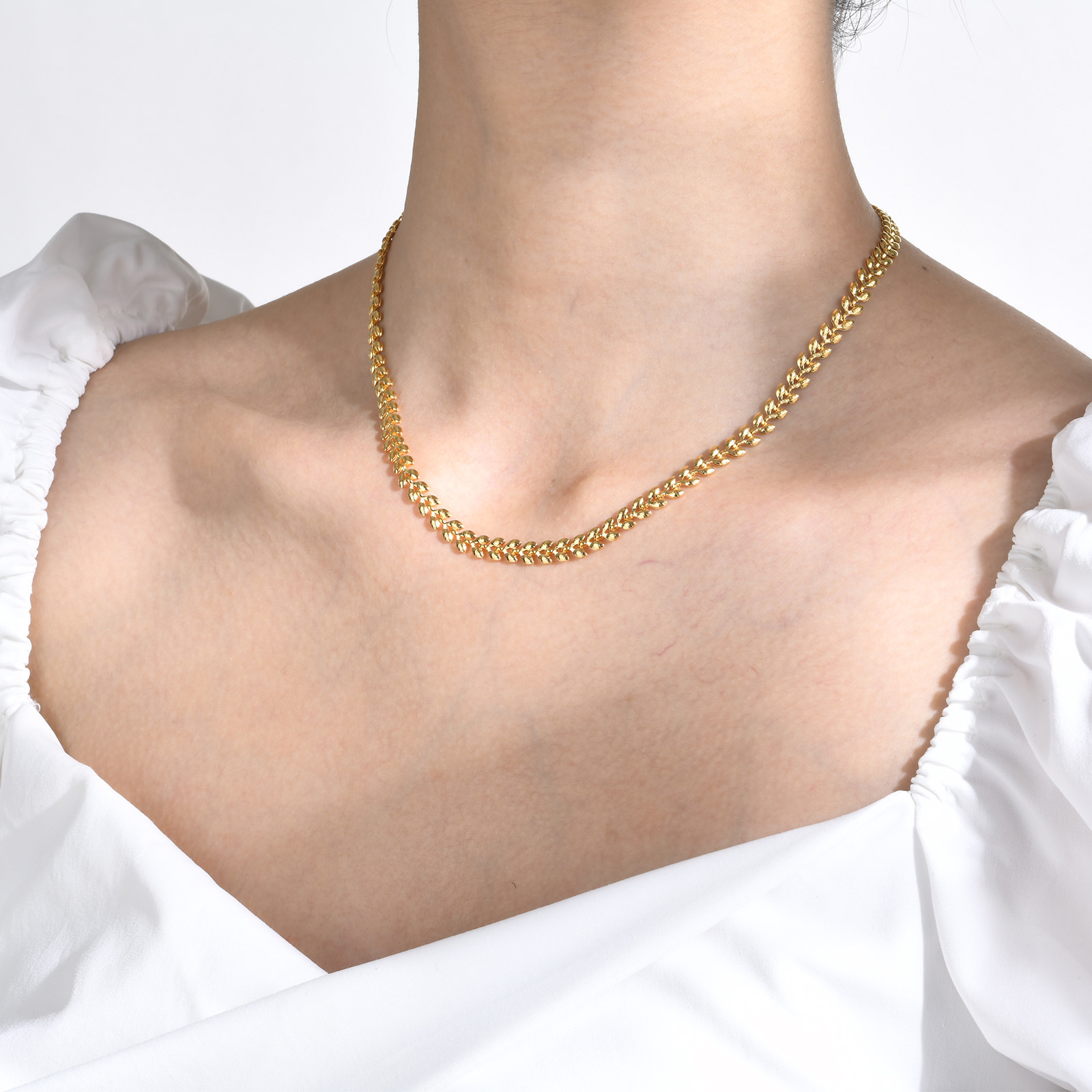 Gold Plated Plating Material Bracelets, Necklace Classification PVD Coated Gold Plated Geometric 201 Stainless Steel Fashion Waterproof Non Tarnish 304 Stainless Steel Bracelets Necklace