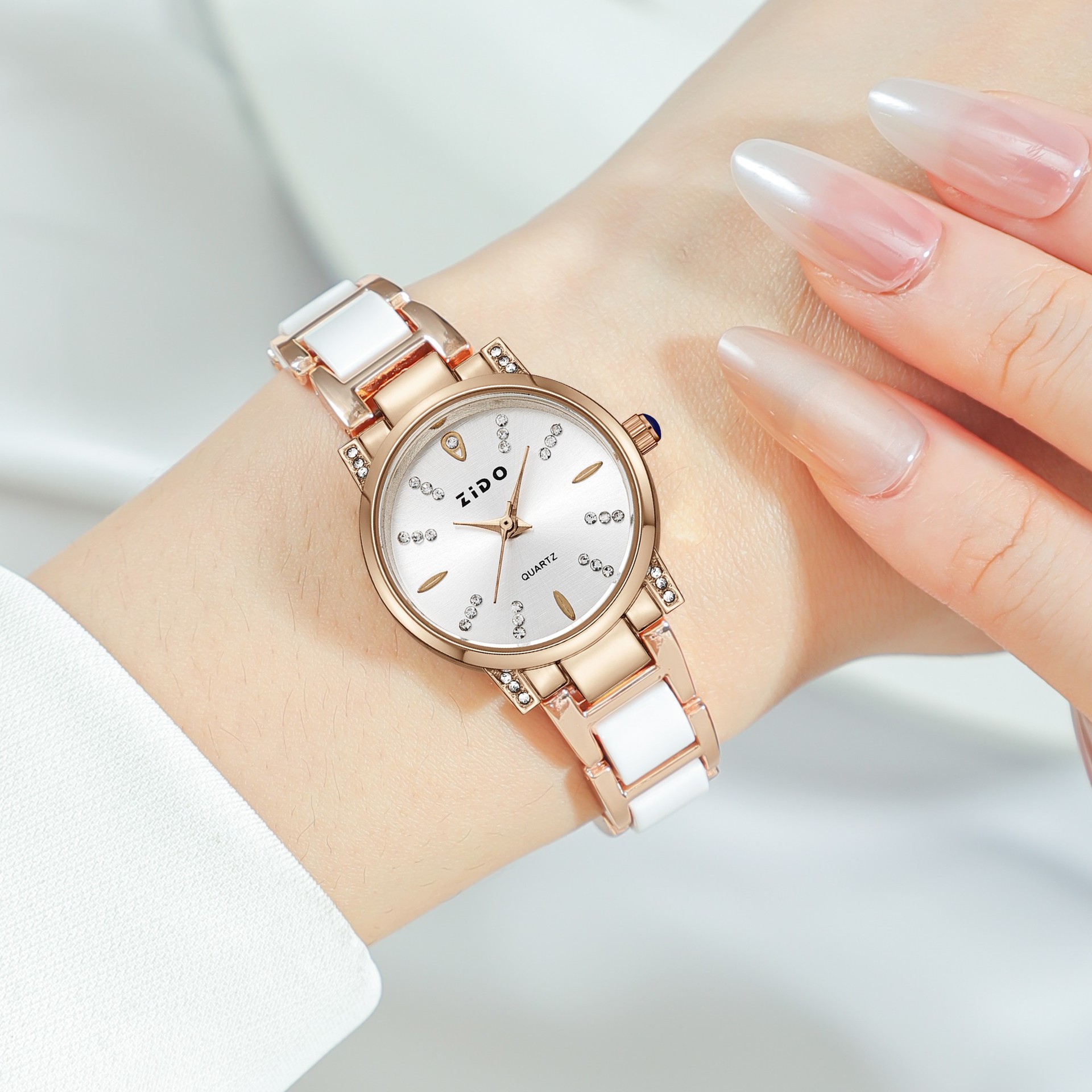 Fashionable Trendy Quartz Watch With Starry Sky Design, Niche Diamond-encrusted Women's Watch, In Stock For Dropshipping_voghion.com