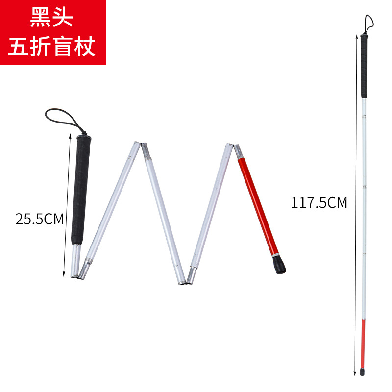 Muletas ciegas muletas cabeza giratoria ciego rojo y blanco aleación de aluminio 1,2 m palo ciego aleación de aluminio trekking polo