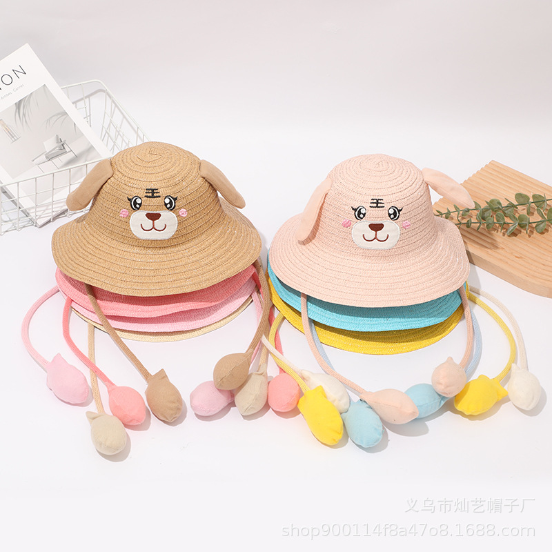 Douyin can move the rabbit ears straw hat cute cartoon adult summer…