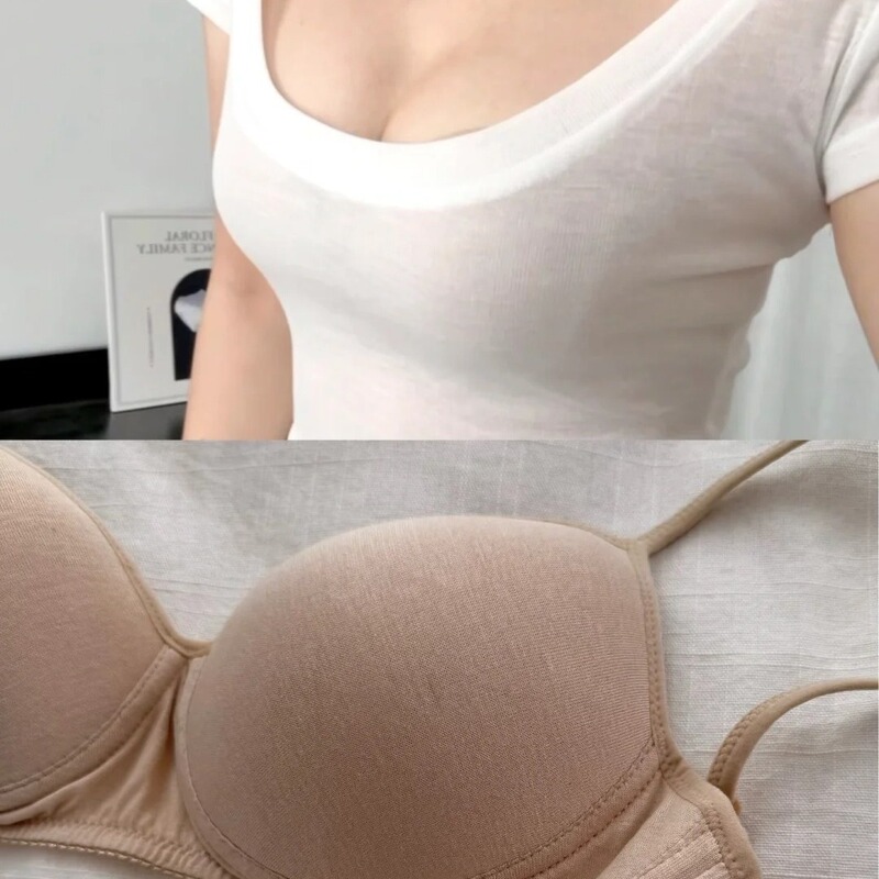 Super Invisible! 100% Mulberry Silk Liquid Foundation Seamless Intimates Women's Silk Bra Comfortable Wire-Free Thin Bra