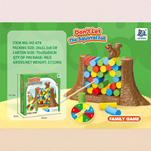 跨境亚马逊儿童桌面游戏棋松鼠推木桩海盗桶亲子互动玩具礼品