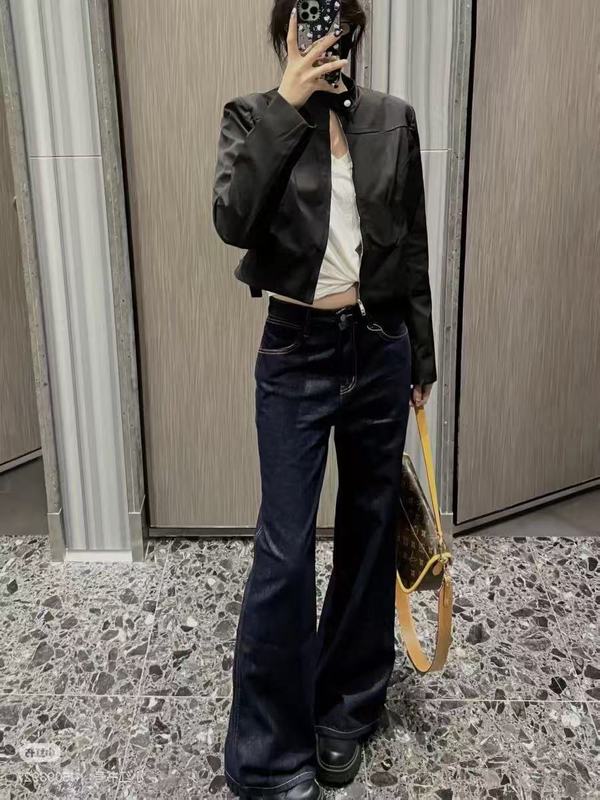 美式复古辣妹黑色新款立领短款外套小个子修身显瘦夹克上衣|undefined