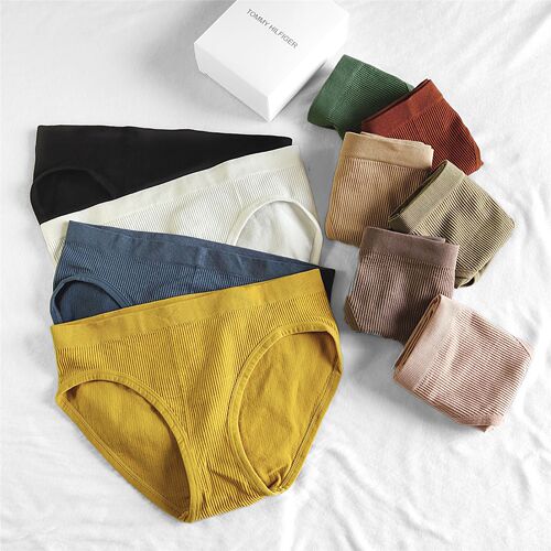 Thread-spool cotton women's underwear sexy breathable comfortable waistband seamless pure color thin triangle pants