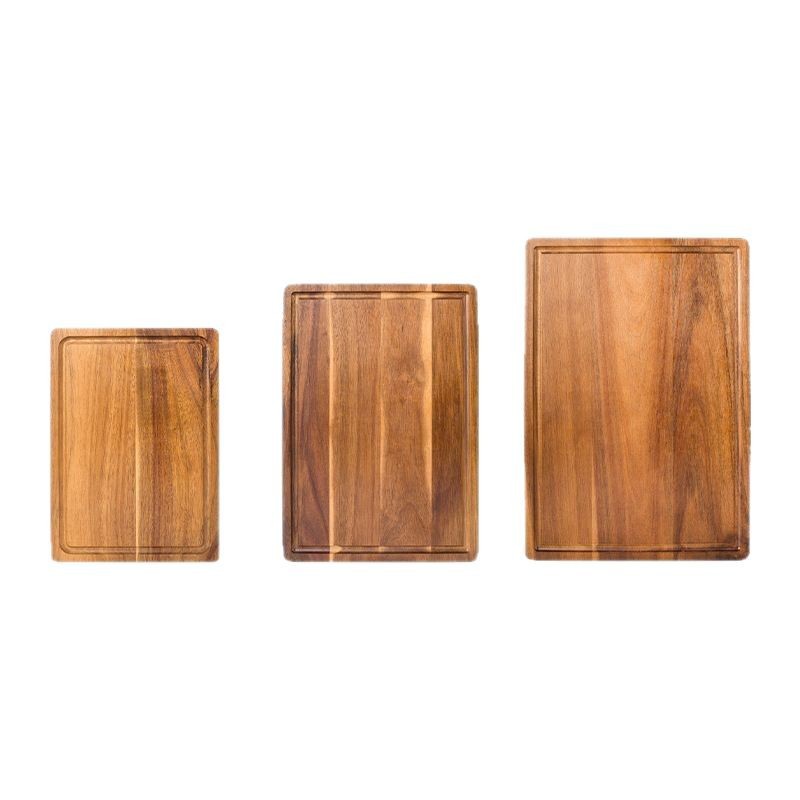 Cocina doméstica Acacia madera tablero de verduras en stock mayorista madera con ranura tablero de corte herramientas de cocina fruta tablero de corte de verduras