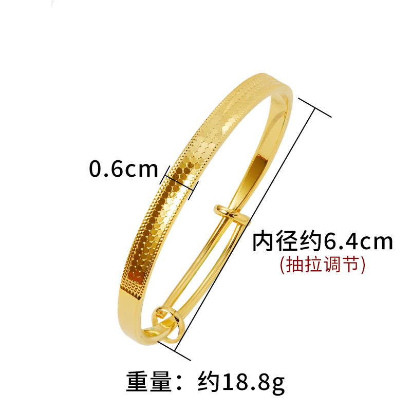 Vietnam oro dragón escala Push-Pull pulsera de aleación de cobre ajustable de largo plazo no se desvanece todo-coincidencia nacional de la moda de los hombres y las mujeres de la pulsera al por mayor