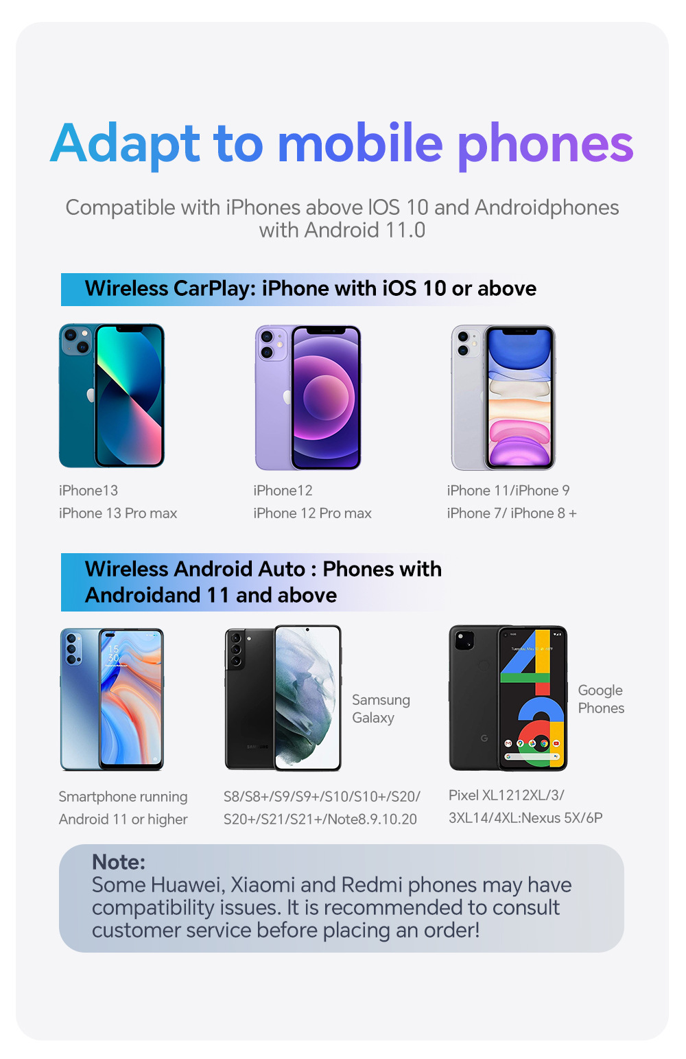 Wired to Wireless Apple Carplay Box Mini Plug-In Android Adapter Bluetooth Automatic Connection