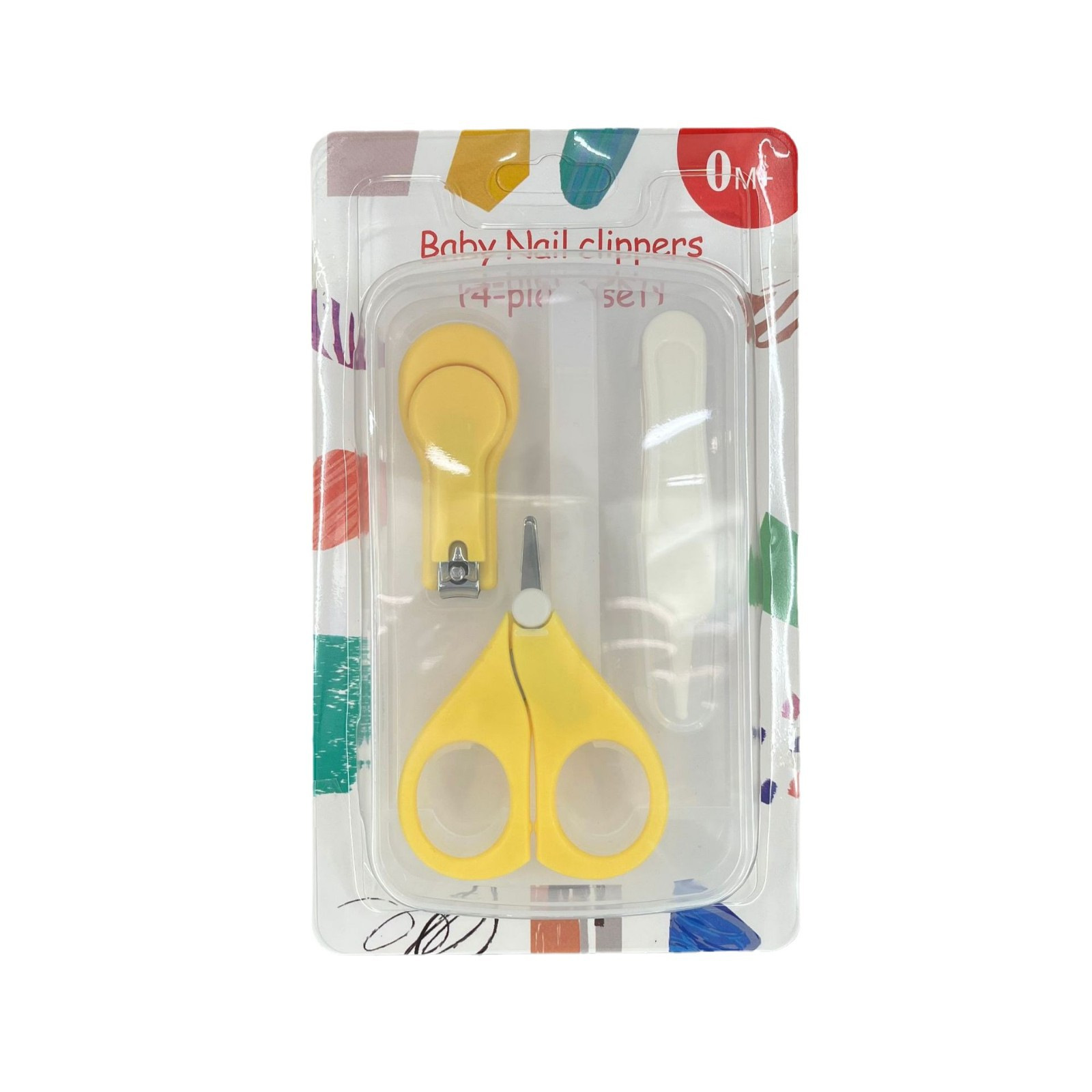 Cuatro piezas de tijeras de uñas para bebés multicolores, ajuste de clip de uñas de seguridad para bebés, conjunto de archivos de uñas para bebés