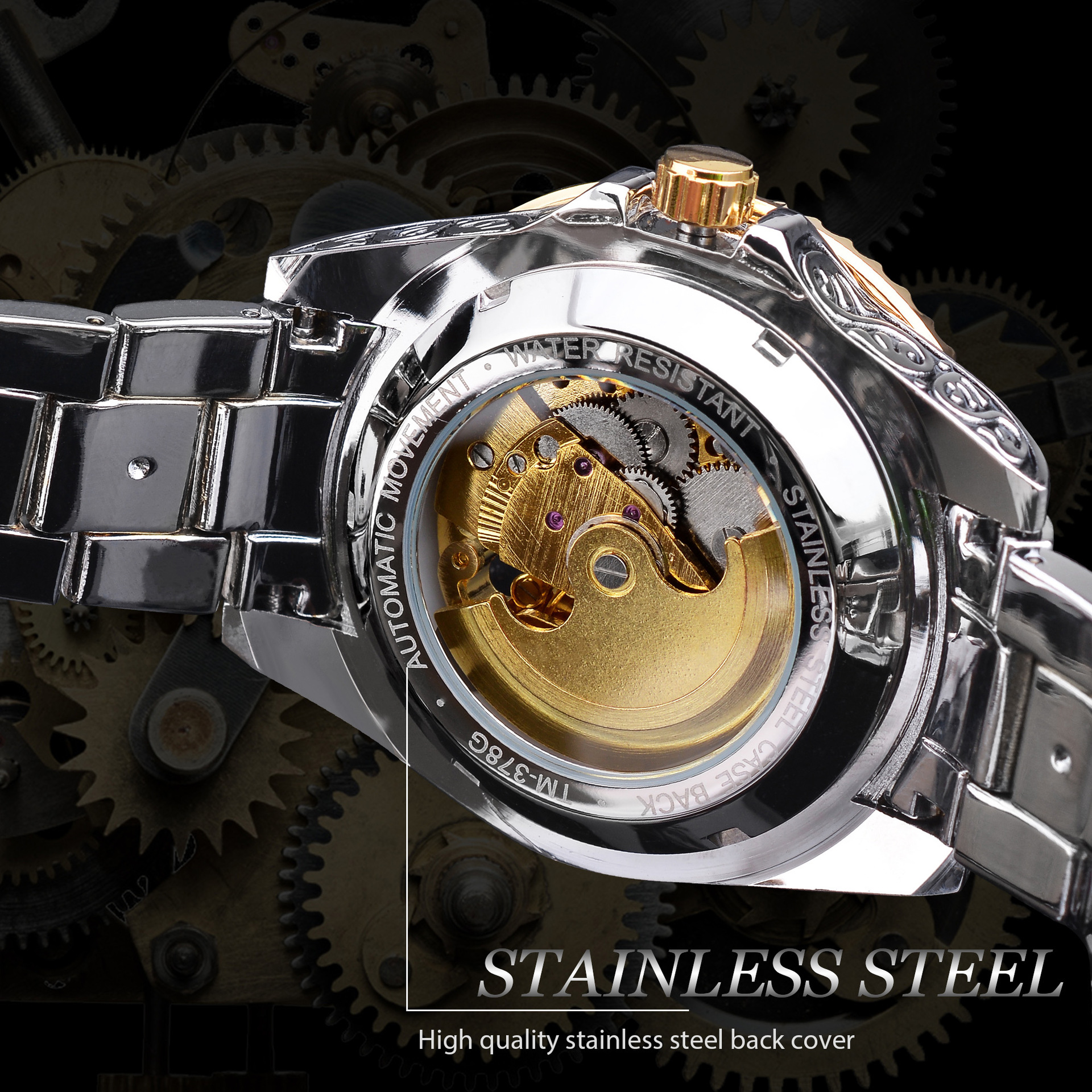Forsining carved fully automatic men's mechanical watch hollowed out men's waterproof watch butterfly buckle new product_voghion.com