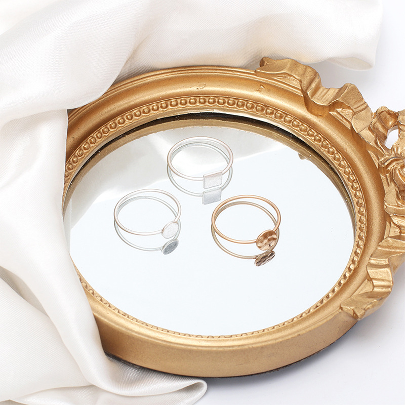 2g Weight Women'S Gender One Size Size Wholesale Jewelry Square Round Ring Set Nihaojewelry 5