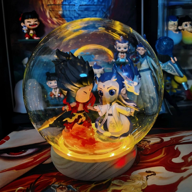 Nezha the Magic Child Chaos in the Sea Blind Box Фигурка Bubble Mart Пылезащитный защитный стеклянный чехол Ao Bing Коробка для хранения