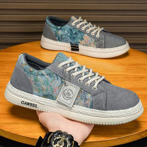 New Men's Autumn Breathable Anti-Odor Board Shoes, Men's Canvas Shoes, Lightweight and Comfortable, Soft Sole, Low Top Casual Shoes