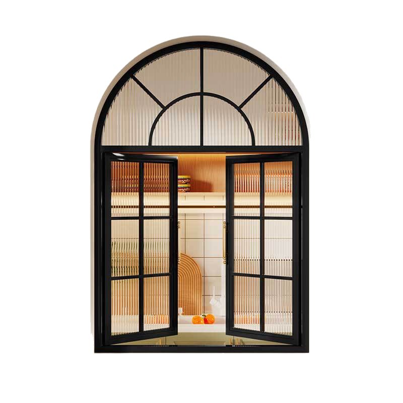Ventana de vidrio retro francesa de hierro forjado iluminación de luz ventana abierta plana restaurante café ventana abovedada ático image 6
