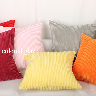 Modern Simple Corduroy Corduroy Pillowcase Pure Color Sofa Cushion Cover Office Lumbar Pillow Chair Large Backrest Q