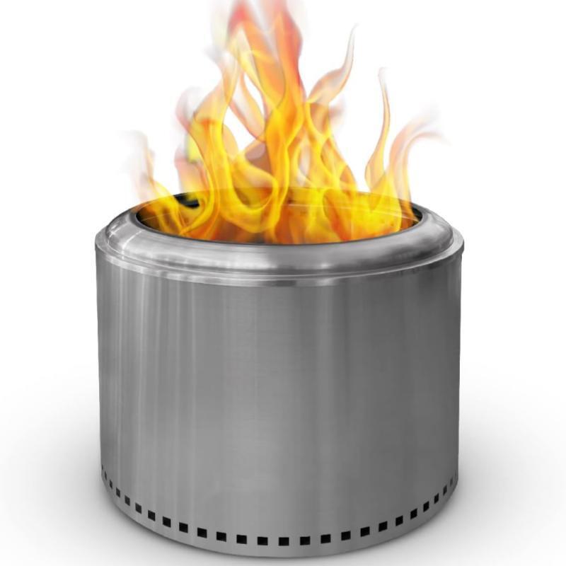 Estufa de leña mediana para camping exterior acero inoxidable estufa sin humo calentador de patio personalizado