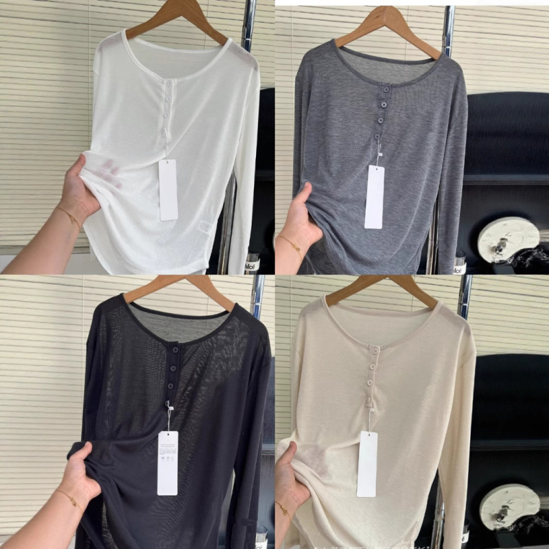 bh5798 夏レディース韓国版軽量リヨセルテンセル a1o 長袖 Tシャツ微透け日焼け止めカバーアップ|undefined