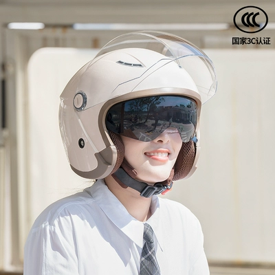 men's and women's motorcycle 3/4 | Motosiklet dəbilqələri - one-size-fits-all-khaki-real-shot-display-of-model