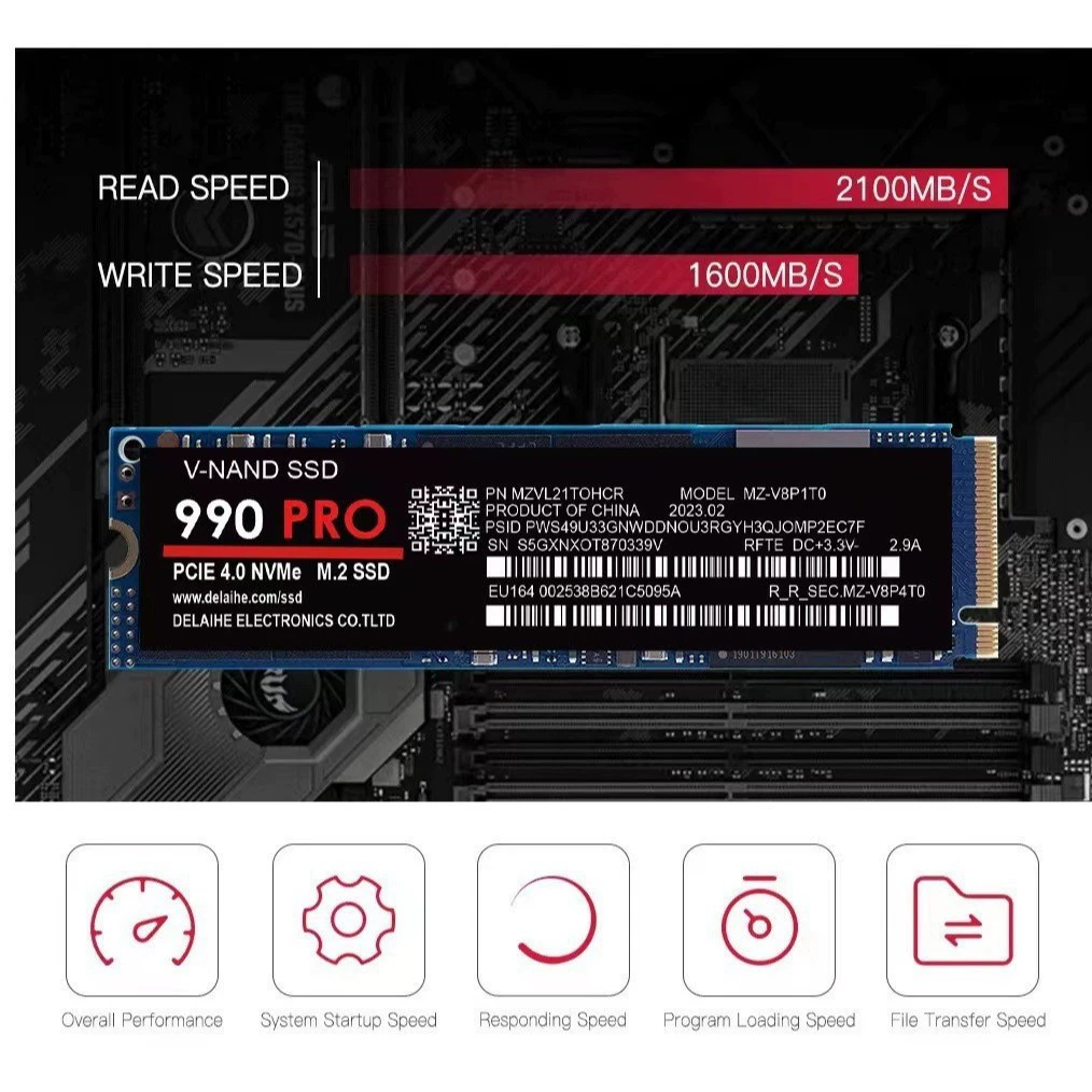 4TB SSD M.2 интерфейс NVMe протокол PCIe 4.0 x4 компьютер универсальный