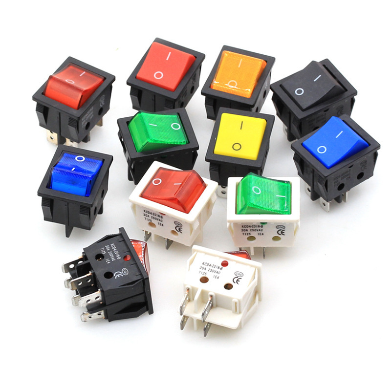 30A high current ship type switch 6 feet 4 feet 2 gear light KCD4 electric welding machine heater power ship shape button switch
