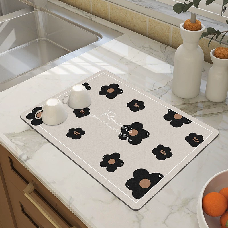 Легкий экстравагантный диатомовый грязевой коврик для кухни нескользящий всасывающий слитный коврик натуральный каучук противоскользящий коврик для резки