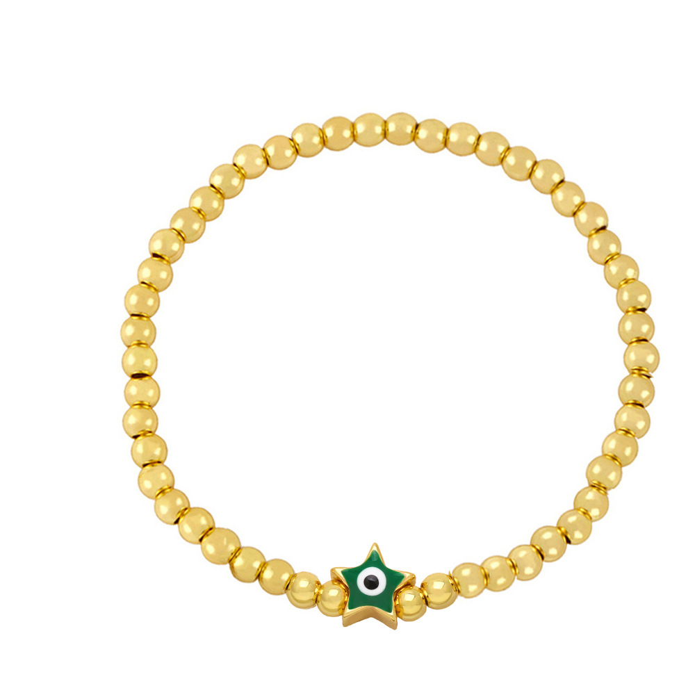 Fashion Devilu0027S Eye Copper Beaded Enamel Plating Bracelets 1 Piece