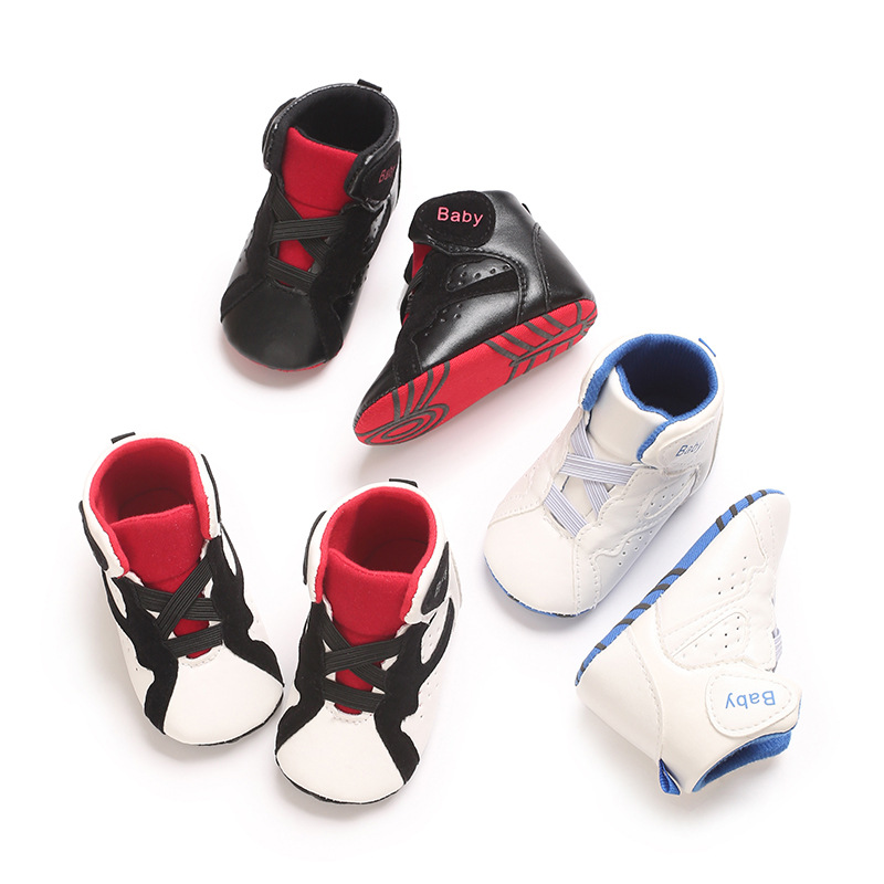 Zapatos de bebé de comercio exterior nuevos zapatos casuales de corte medio para hombres y mujeres zapatos para bebés pequeños zapatos de suela blanda 0-1 año