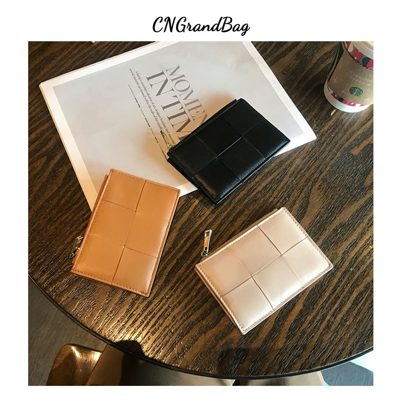 2022 Korean Style New Arrival Sheepskin Large Woven Fashionable Women's Exquisite Mini Zipper Coin Purse Card Bag Two-in-One 2022 Korean Style New Arrival Sheepskin Large Woven Fashionable Women's Exquisite Mini Zipper Coin Purse Card Bag Two-in-One