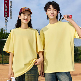Summer New Loose T-Shirt Men and Women with Close Round Neck Group Work Body Wear Short Sleeve Print LOGO Short Sleeve