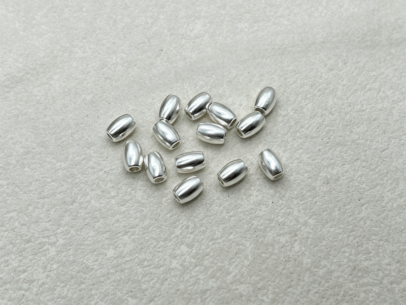 999 pure silver seven-bead olive-shaped beads DIY bracelet accessories, spacer beads, fortune beads, bracelet beads, silver beads