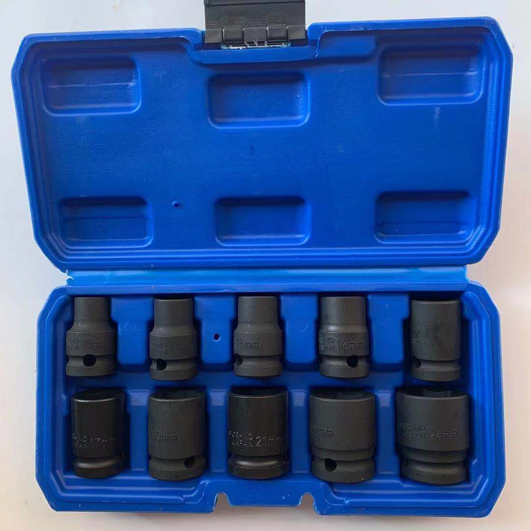 10件套气动短套筒组套1/2手动套筒 短气动套筒六角