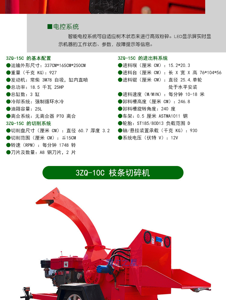 大型移动式干湿两用柴油木材粉碎机多功能园林林业木头破碎机详情9