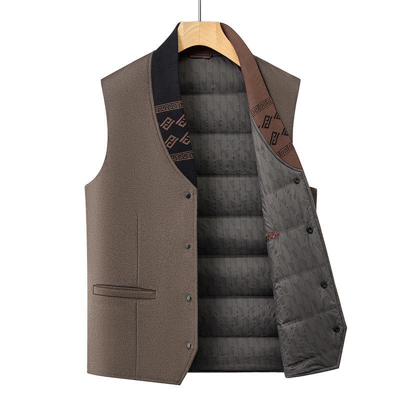 High-End Men's Woolen Vest, New Autumn and Winter Fashion Casual down Vest, Sleeveless Waistcoat Jacket