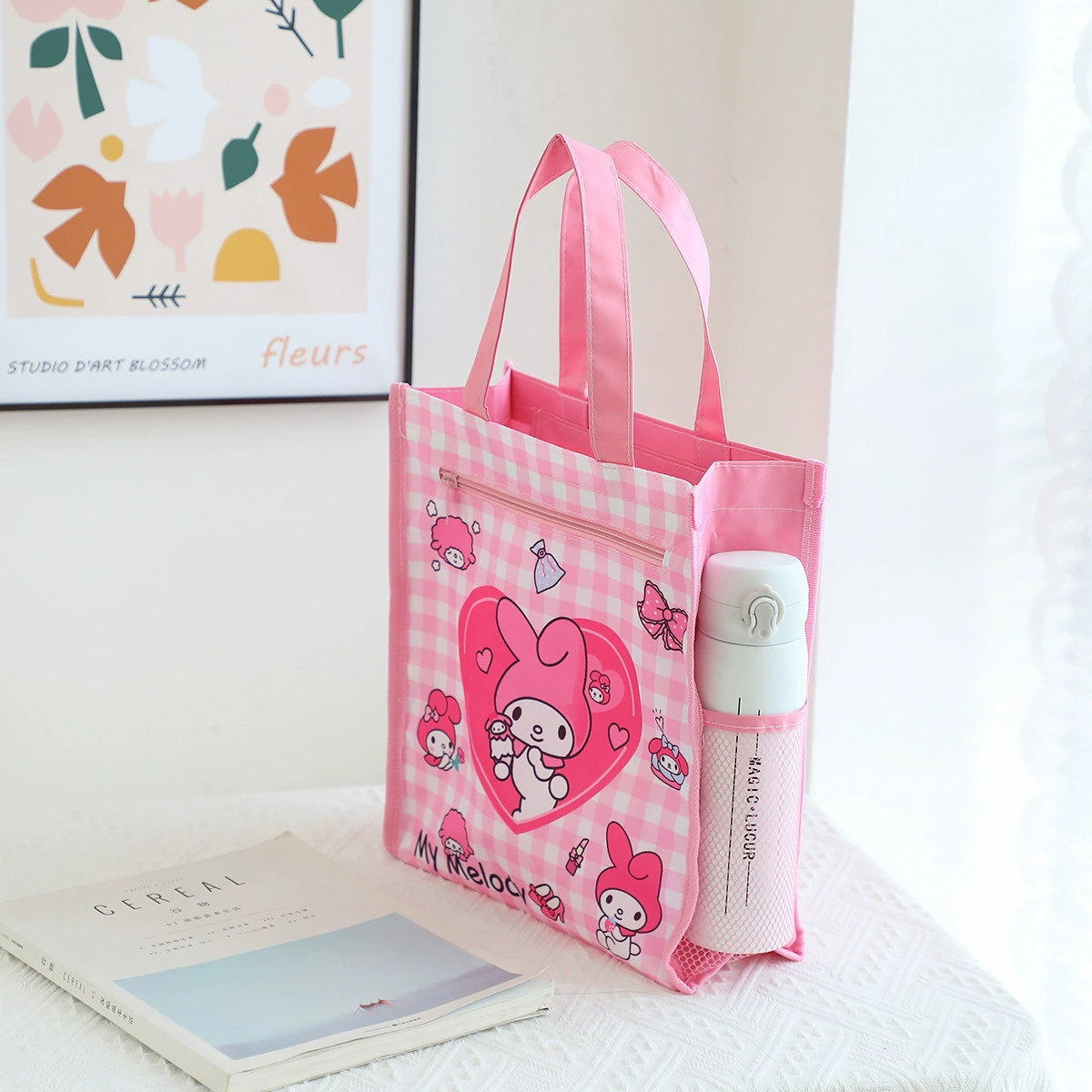 Handheld art cartoon study bag, oxford cloth