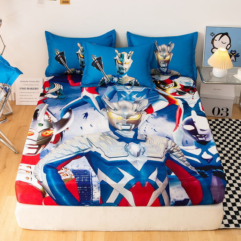 Children's Single-Piece Pikachu Fitted Bed Sheets for Boys Brushed Kids Star Dew Cinnamon Rabbit Bedspread Bed Sheets Pokemon All Year Round