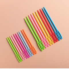 Cross-border ABS plastic hand-stitching needle weaving auxiliary tools plastic large eye knitting needles factory wholesale plastic needles