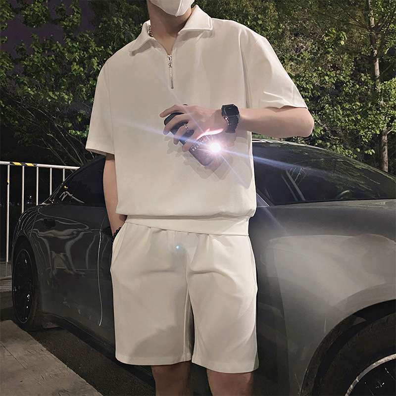 Summer Casual Sports Suit Men's Fashionable Brand Duffy Handsome Short-sleeved Polo Shirt 2024 New Men's Wear Collocation One Tower Handsome Summer Casual Sports Suit Men's Fashionable Brand Duffy Handsome Short-sleeved Polo Shirt 2024 New Men's Wear Collocation One Tower Handsome
