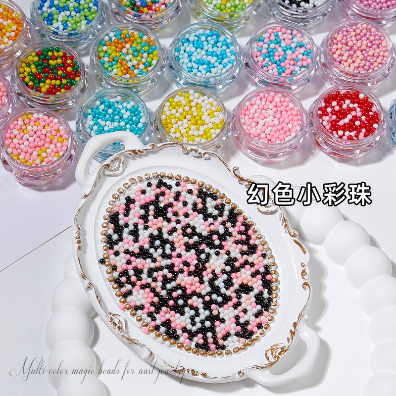 Internet Popular Nail Art Jewelry Magic Color Small Color Beads Multicolor Mixed Color Creative DIY Slime Crystal Mud Wear Armor