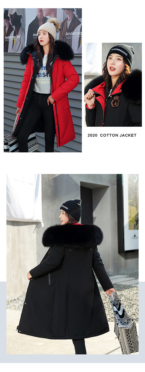 Women's Mid-length Cotton Coat With Fur Collar For Winter Style_voghion.com