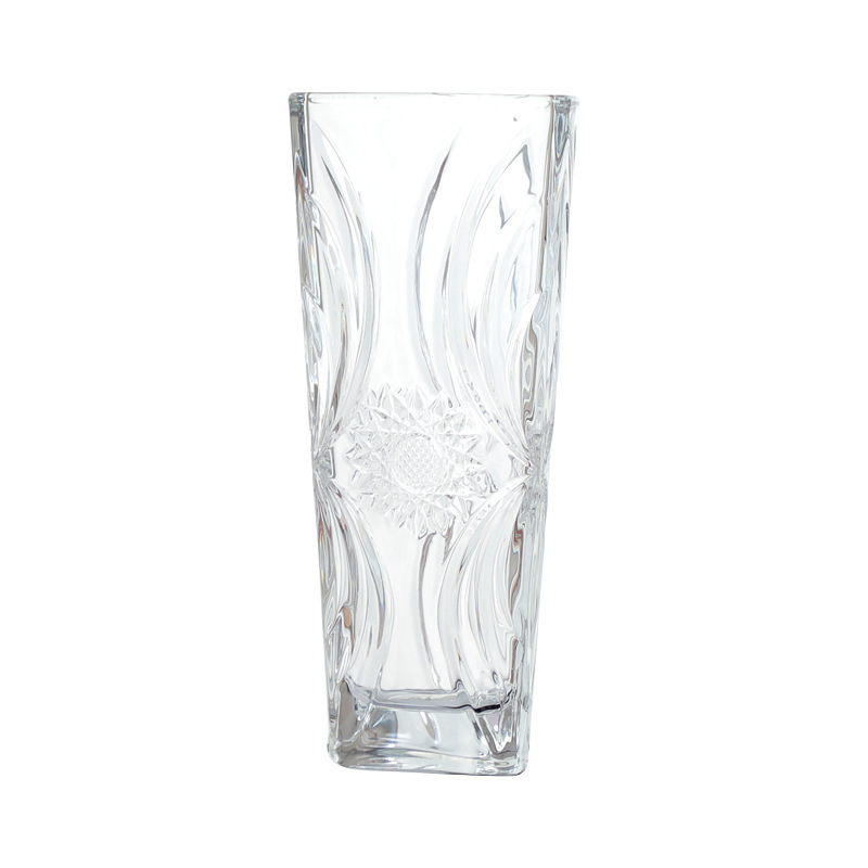 Chino retro simple florero de alta calidad suave transparente sala de estar arreglo de flores decoración creativa Internet celebridad florero de cristal