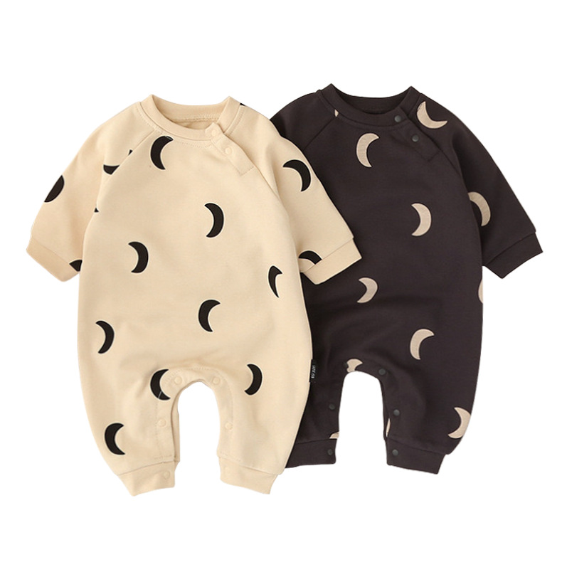 男の子の赤ちゃん用ロンパース、A級、秋の新作、新生児用純綿長袖服、おしゃれな外出着