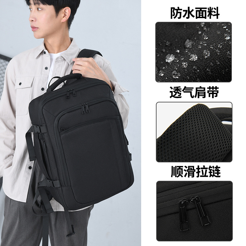 Mochila transfronteriza de gran capacidad, bolso de computadora para hombres, logotipo de impresión avanzada, mochila de viaje, mochila de hombro a prueba de rociadores