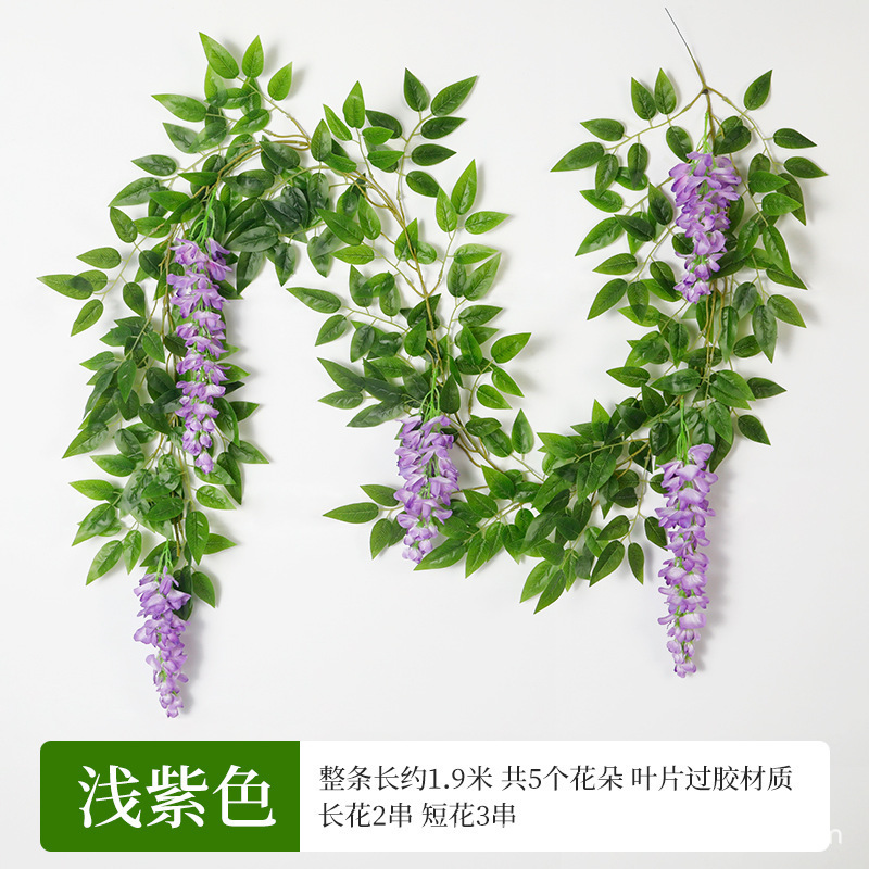 Amazon ベストセラー卸売模擬藤の花ストリップ結婚式の装飾造花籐模擬豆の花ストリップ藤の花|undefined