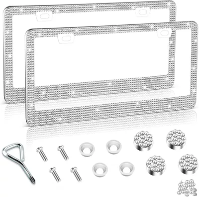 American Standard Square-Hole License plate holder/license plate holder - white-2-pieces